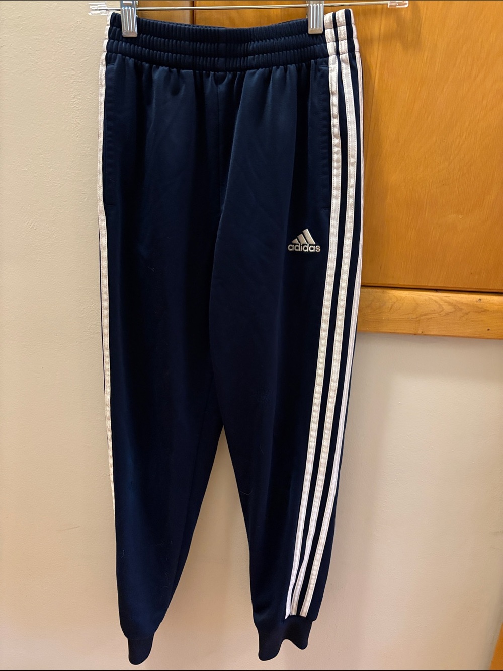 adidas Navy Blue Joggers with White 3-Stripes